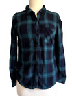 Rails Green Black  Flannel Button Up Shirt Size M 100% Rayan