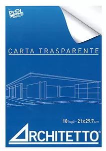 Blocco Carta Da Lucido Trasparente A4 Architetto cm. 21x29,7 - Album 10 Fogli - Bild 1 von 1