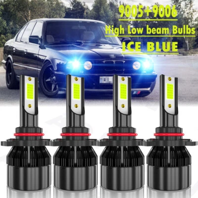 For BMW 525i 89-95 - HB3 9006 LBUE blue LED Headlight Bulbs High & Low Beam Qty4 - Image 1 of 4