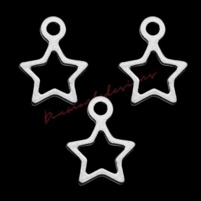 40 Pcs - 14mm Tibetan Silver Star Charms Stars Beading Craft Jewellery D232