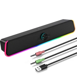 2025 Computer Lautsprecher Gaming Soundbar Subwoofer Musikbox RGB für PC Laptop - Bild 1 von 11