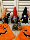 Halloween Decor Bundle (3) Knomes 16” (2) Plush Treat Bags (4) Streamers NWOT