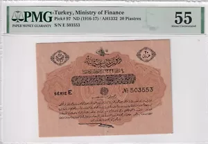 Turkey, Ottoman Empire, 20 Piastres, 1916, AUNC, p97 - Picture 1 of 2
