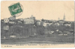 PARTHENAY 79 Vue générale Garennes CPA écrite à Melle Leboisne de Cordey 1911 - Imagen 1 de 2