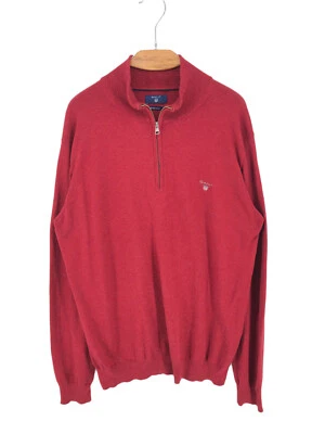 GANT Hommes 1/4 Zip Coton Laine Pull Taille 2XL - Photo 1/4