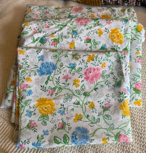 VTG-Floral J.C.Penney Twin Top Sheet/Pillow Case/Fitted Sheet Set- 50/50 blend - Picture 1 of 9