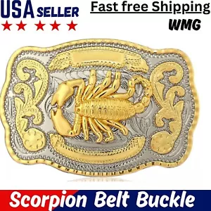 Western Scorpion Cowboy Cowgirl Rodeo Scorpio Unisex Large Gold Tone Belt Buckle - Picture 1 of 6