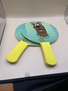Scooby Doo RUH ROH 8" Paddle Ball Paddel 2er Set (ohne Ball) gelb/blau - Bild 1 von 7