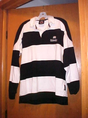 NUEVA Camisa Guinness Ireland Rugby Manga Larga Rayas Blancas y Negras Para Hombre, Grande Foto 1 de 4