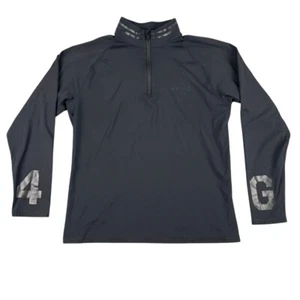 G/Fore Pullover Mens M Black Quarter Zip Long Sleeve Golf Shirt 4G Logo Stretch - Picture 1 of 12