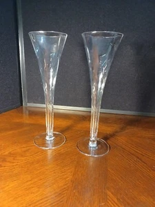 VINTAGE HOLLOW STEM 10" CHAMPAGNE FLUTES GLASSES - SET OF 2 - Bild 1 von 8