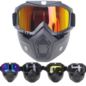 Motorcycle Mask Helmet Face Ski Bike Googles Glasses Motocross Motorbike Full - Picture 1 of 18