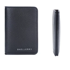 Schmale minimalistische Herren-Geldbörse aus PU-Leder mit Doppelfaltung und Vordertasche Kartenfach - Bild 1 von 15