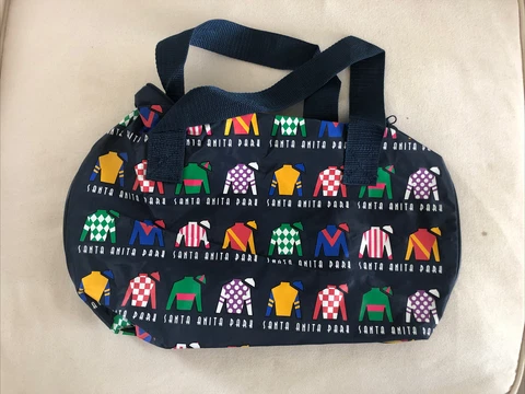 SANTA ANITA RACETRACK HORSERACING TOTE BAG Jockey Shirts Silks Cover