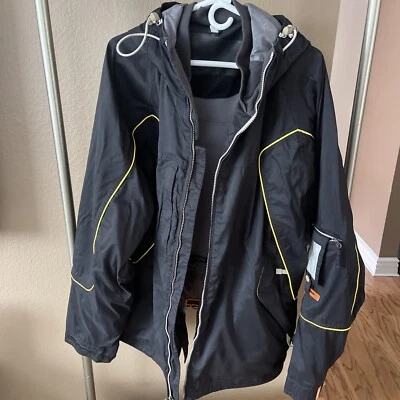 Ride Snowboards Mens XL Snowboard Jacket Black Waterproof Snow Zip Pockets Hood - Image 1 of 4