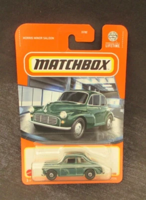matchbox 2024 morris minor saloon green long card - Image 1 of 2