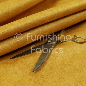 Soft Durable 3 Layer Thick Faux Suede Yellow Colour Upholstery Furnishing Fabric - Picture 1 of 4