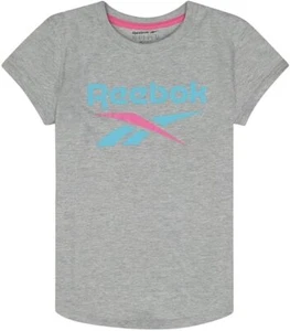 REEBOK Girl's Grey Lock Up Tee RRP £15 - Picture 1 of 1