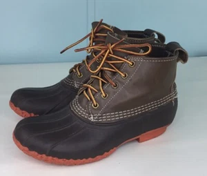 LL Bean Boots Field Olive W/ Sail Orange Soles Mens Size 6 Women’s Size 8 - Picture 1 of 10
