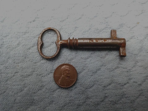 Chest Lock Iron Barrel Key Unusual Cover