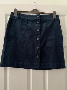 Ladies Size 16 Short White Stuff Dk. Teal Corduroy Skirt - Picture 1 of 3