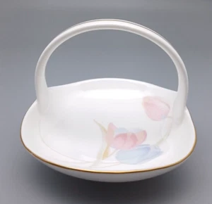 Mikasa jardín suizo cesta de mango pequeño hueso fino china baratija plato de joyería - Imagen 1 de 9