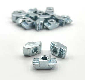 M8-1.25, Tee drop T Nut Zinc plated 45 series extrusion 10 mm Slot, lot 50 - Picture 1 of 3