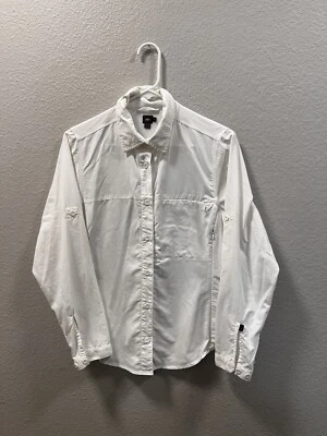 Camisa para mujer REI UPF30+ abotonada blanca talla mediana senderismo Foto 1 de 4