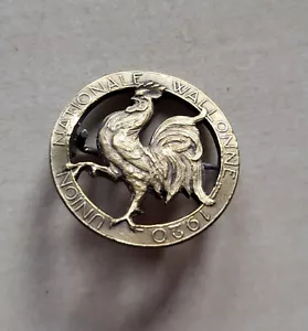 Broche prendedor insignia gallo Valonia 1920 Bélgica Unión Nacional Vintage - Imagen 1 de 3