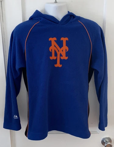 New York Mets Majestic pullover Fleece Hoodie tag size 14/16 Youth Cover