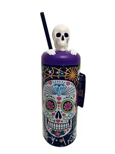 Cool Gear TOP THIS Skull Chiller nero/viola 16 FL oz. Doppia parete isolata NUOVO - Foto 1 di 6