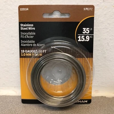 Alambre Hillman 123114-N 30 ft L acero inoxidable 19 Ga. Foto 1 de 2