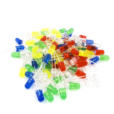 100 Stück Ultrahelle Runde LED Dioden Kit 20x (Rot Grün Blau Weiß Gelb) 3mm 5mm  - Bild 1 von 4