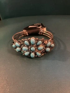 Korpus Zentral Armband türkis Messing Vintage - Bild 1 von 7