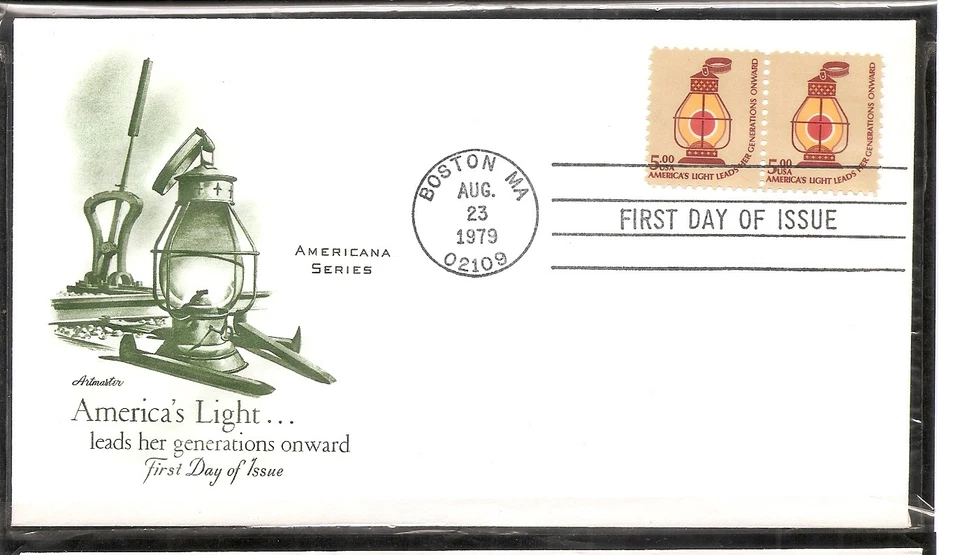 US SC # 1612 Railroad Lantern FDC. Pair . Americana Issue, Artmaster Cachet. - Image 1 of 1