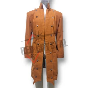 New Men's Dleuxe Wool Pirate Captain Coat With Pockets - Authentic Custom Jacket - Picture 1 of 7