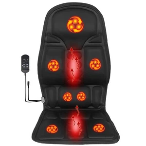Massage Seat Cushion with Heat Back Massager Heated Seat Cover for Home Car - Picture 1 of 12