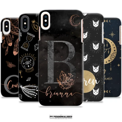 Personalised Case Cover Name Initials Witch For Apple iPhone 11 12 8 7 Se Xs Xr - Image 1 of 4