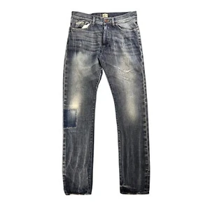 Energie Selvedge Denim Regular Straight Jeans Patch Distressed Men's Size W33L36 - Picture 1 of 9