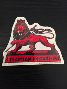 1986 nos Steve Steadham Lion Sticker Sure Grip Skateboards Red 5.5" - Picture 1 of 1