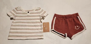 NWT Old Navy Striped Tee Knit Shorts Outfit 2PC Set 3-6 Months Baby Boy - Picture 1 of 1