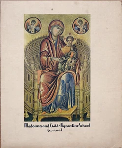 Original Chromo-lithograph MADONNA and CHILD, circa 1900s-1920s, - Picture 1 of 2