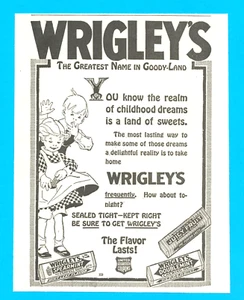 1919 Wrigley's Chewing Gum juicy fruit spearmint antique PRINT AD little girls - Picture 1 of 3