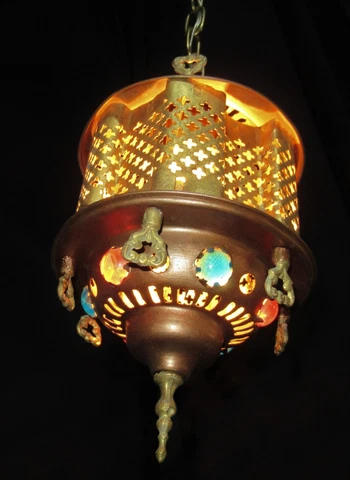 VINTAGE ART DECO ERA MEDITERRANEAN MOROCCAN CEILING FIXTURE CHANDELIER PENDANT Cover