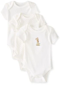 Unisex-Baby Newborn Giraffe 3 Pack Bodysuit Ivory/Multi 6 Months - Picture 1 of 3