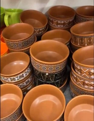 Hand Printed Bowls For Home Decor Kitchen Set - Image 1 of 4