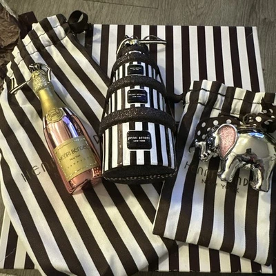 Henri Bendel Adornos Lote De 3 Rosa Botella Sombrero Cajas Elefante Foto 1 de 4