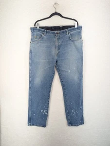 Vintage Y2K Distressed Wrangler Men's Denim Jeans Ripped Legs Straight 38 X 29 - Picture 1 of 9
