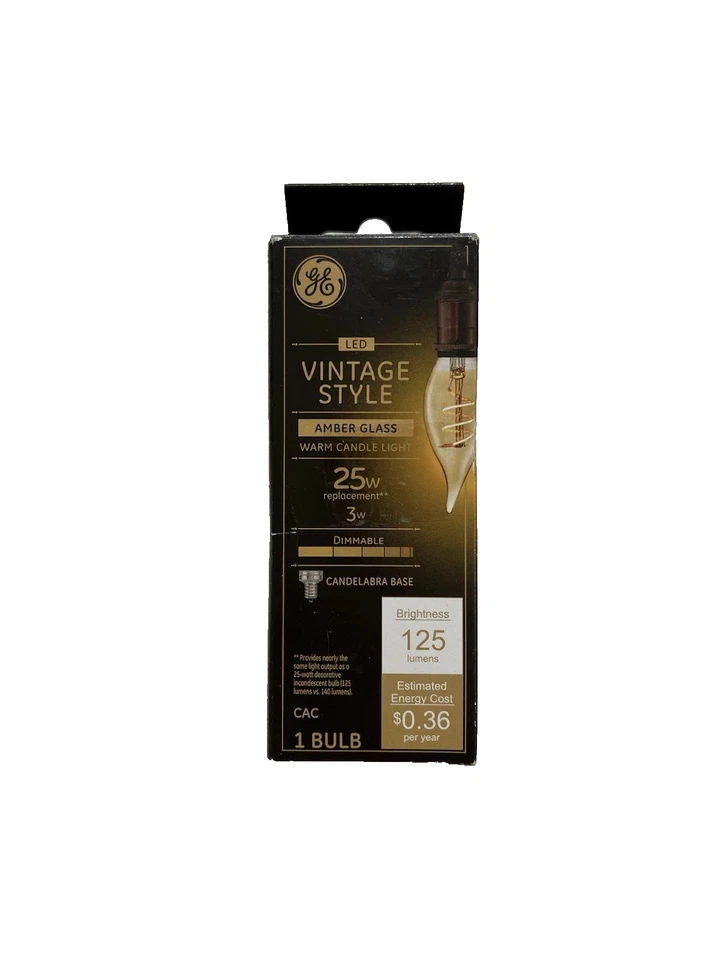 GE LED Vintage Style Amber Glass 25-Watt - Image 1 of 1