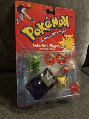 POKEMON Poke Ball Blaster SCYTHER CHANSEY PIKACHU Hasbro 1999 Sealed - Image 1 of 4